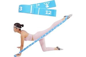 Xensamy Yoga Strap with 10/12 Loops - Multi-Functional Stretch Band for Pilates, Dance, Gymnastics, Physical Therapy, Flexibility & Resistance Training, Ballet, Latin Workouts