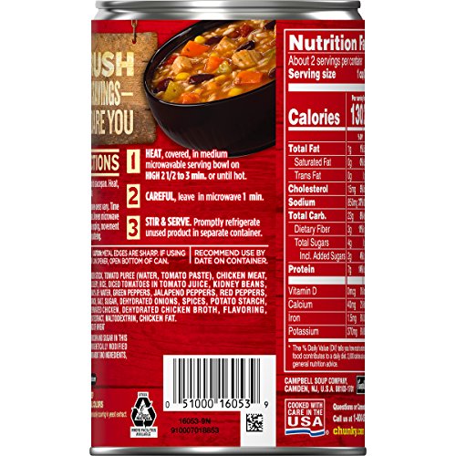 Campbell's Chunky Soup, Fajita Chicken with Rice and Beans, 18.6 Ounce (Pack of 12)