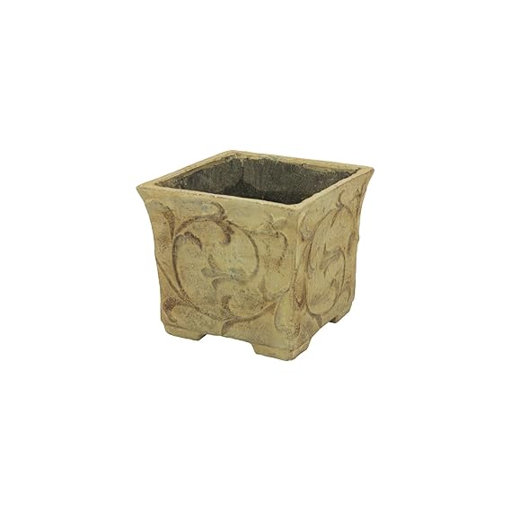 Keramik Blumentopf Pflanzkübel Pflanztrog Übertopf eckig Rustikal Vintage 15 cm