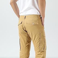Plaid&Plain Men's and Women's Khaki Cargo Pants