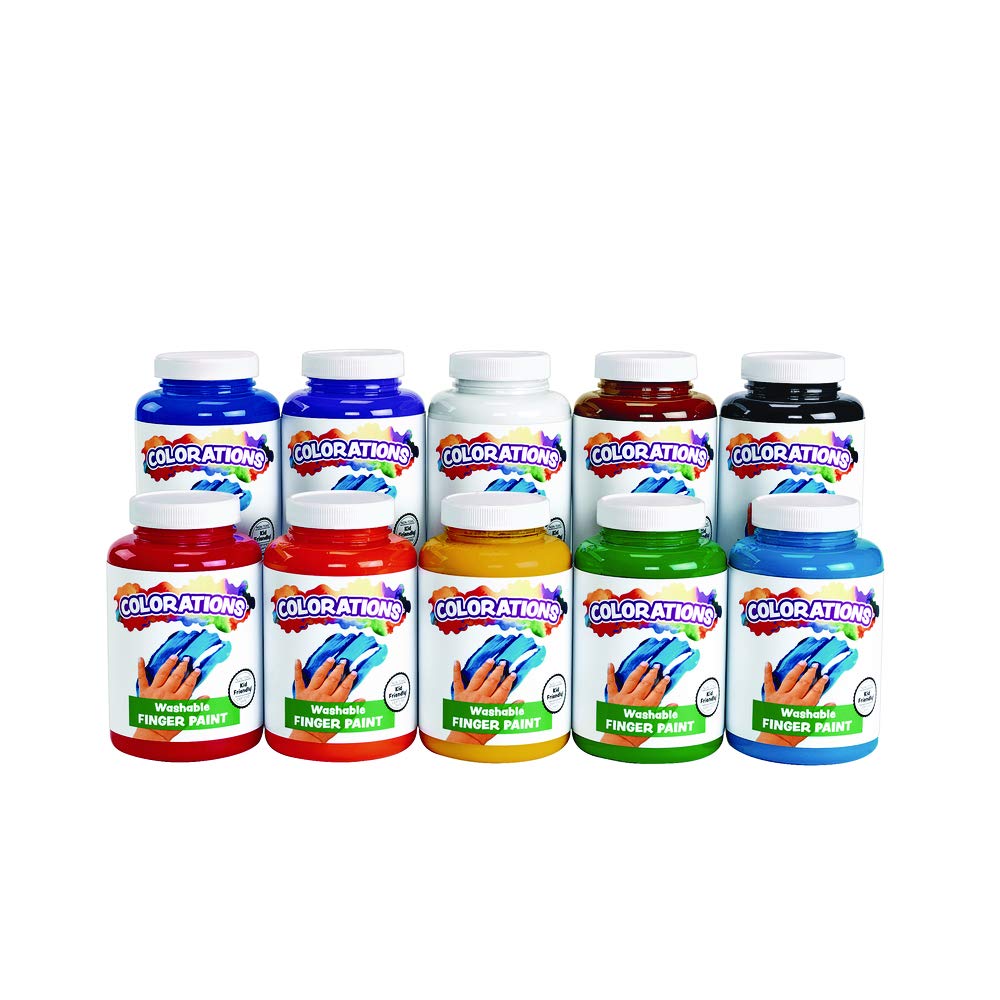 Colorations Washable Finger Paints, 16 fl oz, Brown, Non-Toxic, Creamy, Vibrant, Kids Paint, Craft, Hobby, Fun, Art Supplies, Young Kids, Finger Painting, Hand Painting: Industrial & Scientific