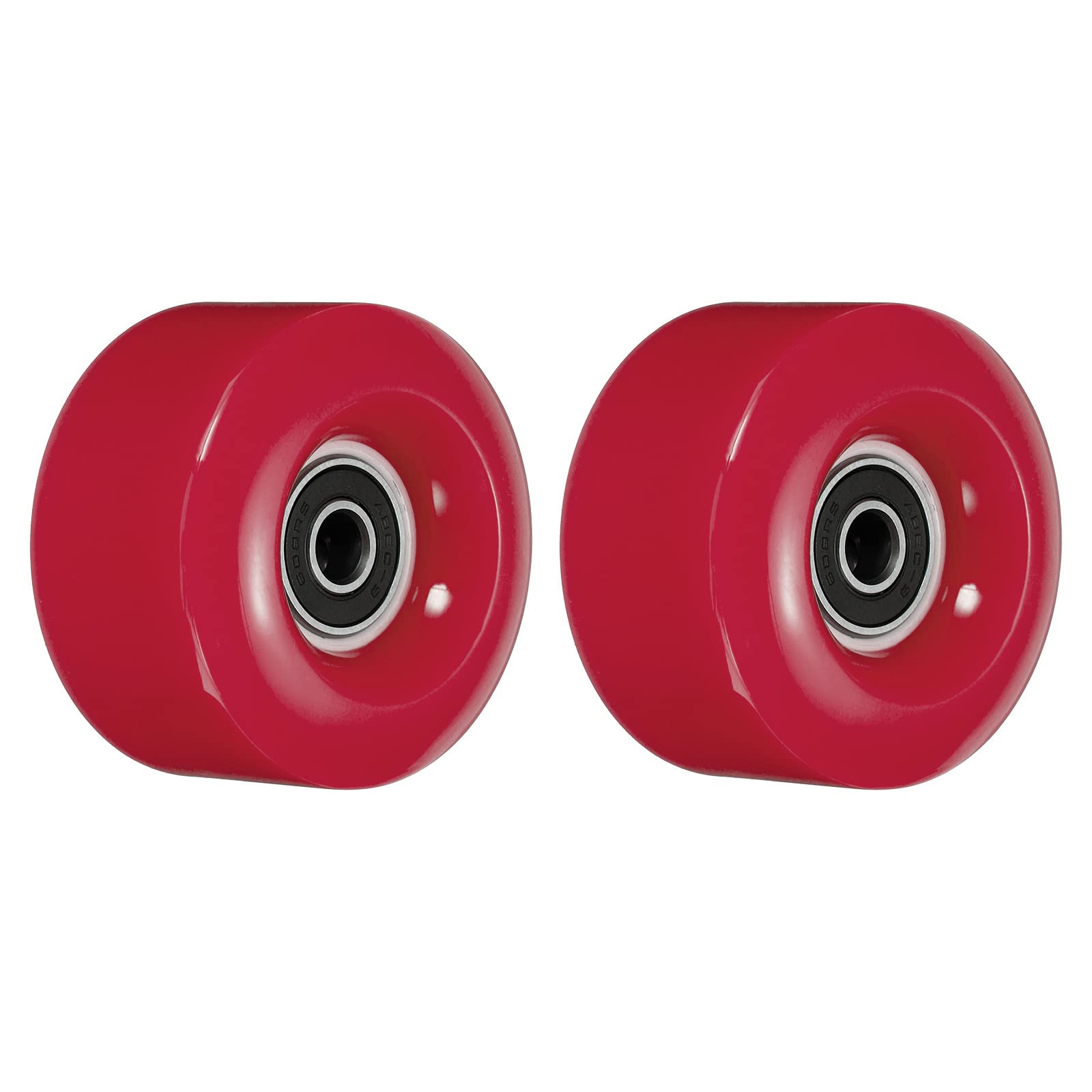 PATIKIL 32 x 58mm Roller Skate Wheels with Bearings, 2 Pack 82A Quad Skate Replacement for Double Row Skate Skateboard Indoor or Outdoor, Red