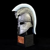 HAMAPI Ancient Greek Spartan Helmet Statue, Resin Warrior Helmet Sculpture with Pegasus &amp; Horse Crest, Classical Greek Decor for Home Office Shelf Desk