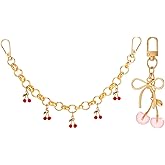 Fingertip WD 2Pcs Cherry Bag Charms Keychain Double Buckle Key Pendant Car Cherry Accessories for Sisters Birthday Christmas