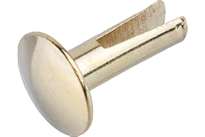 UNIQANTIQ HARDWARE SUPPLY Brass Plated Steel Split Rivets - 1/2" Long - Pack of 50 - Split Rivets for Cymbals, Dog Collars, Trunks, Boxes - RI3-SB