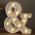 HXWEIYE Light Up Letters LED Marquee Letters Lights Sign 26 Alphabet and 10 Number Big Lights Letter for Party Birthday Bar Battery Powered Christmas Decor Letter Lights (Warm White &)