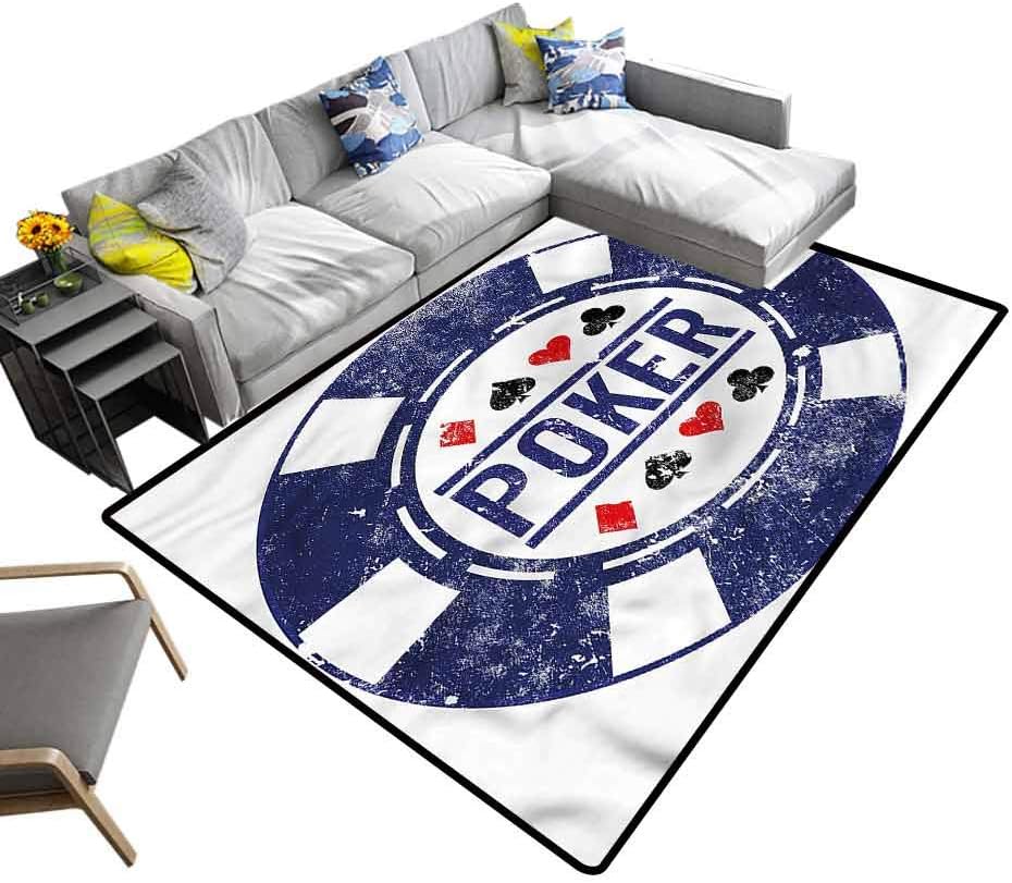 Poker Tournament, Nursery Rug Poker Chips Design Decorative