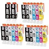 Kingway PGI-225 CLI-226 Compatible Canon 225 226 Ink Cartridge (with Grey) Compatible with Canon Pixma MG6220 MG8220 MG6120 MG8120 MG8120B Inkjet Printer (5LBK+3SBK+3C+3M+3Y+3GY)