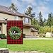 AVOIN colorlife Boxwood Wreath Welcome Garden Flag 12x18 Inch Double Sided Outside, Small Burlap Christmas Buffalo Plaid Farmhouse Yard Outdoor Decoration