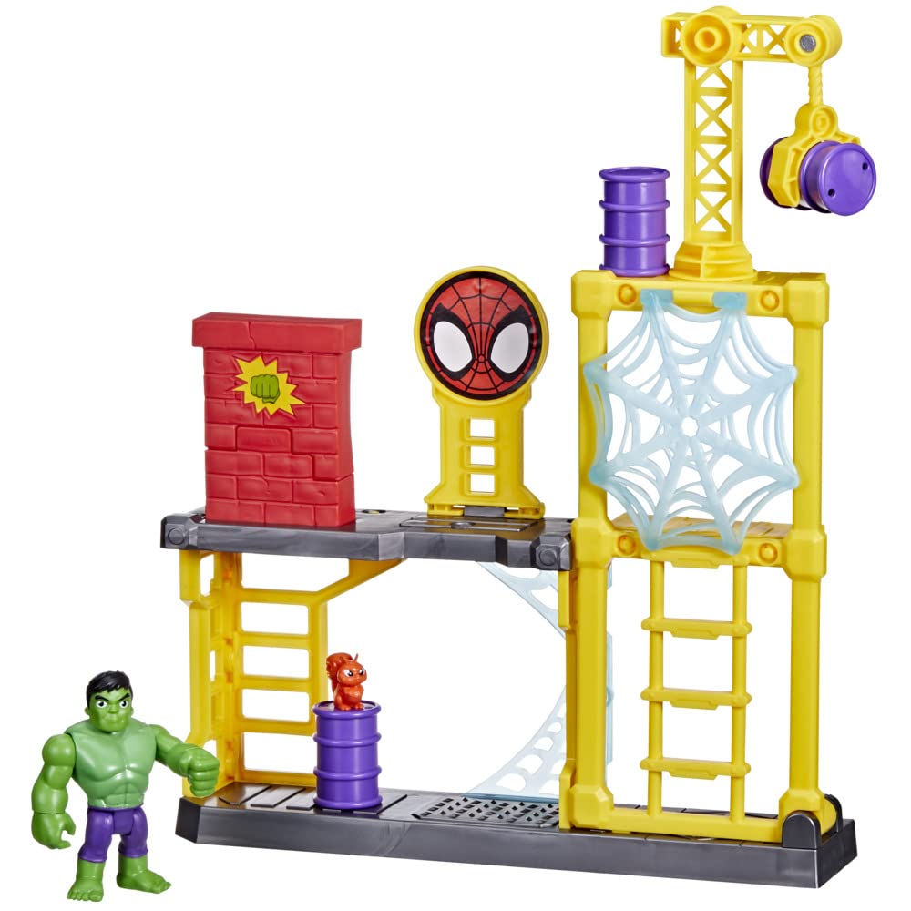 SPIDEY AND HIS AMAZING FRIENDS Marvel Hulk's Smash Yard | Hulk Figure Playset with Toppling Tower and Smash Wall | Superhero Toys for 3+ Year Old Kids, Boys and Girls |Gift Idea — image 1