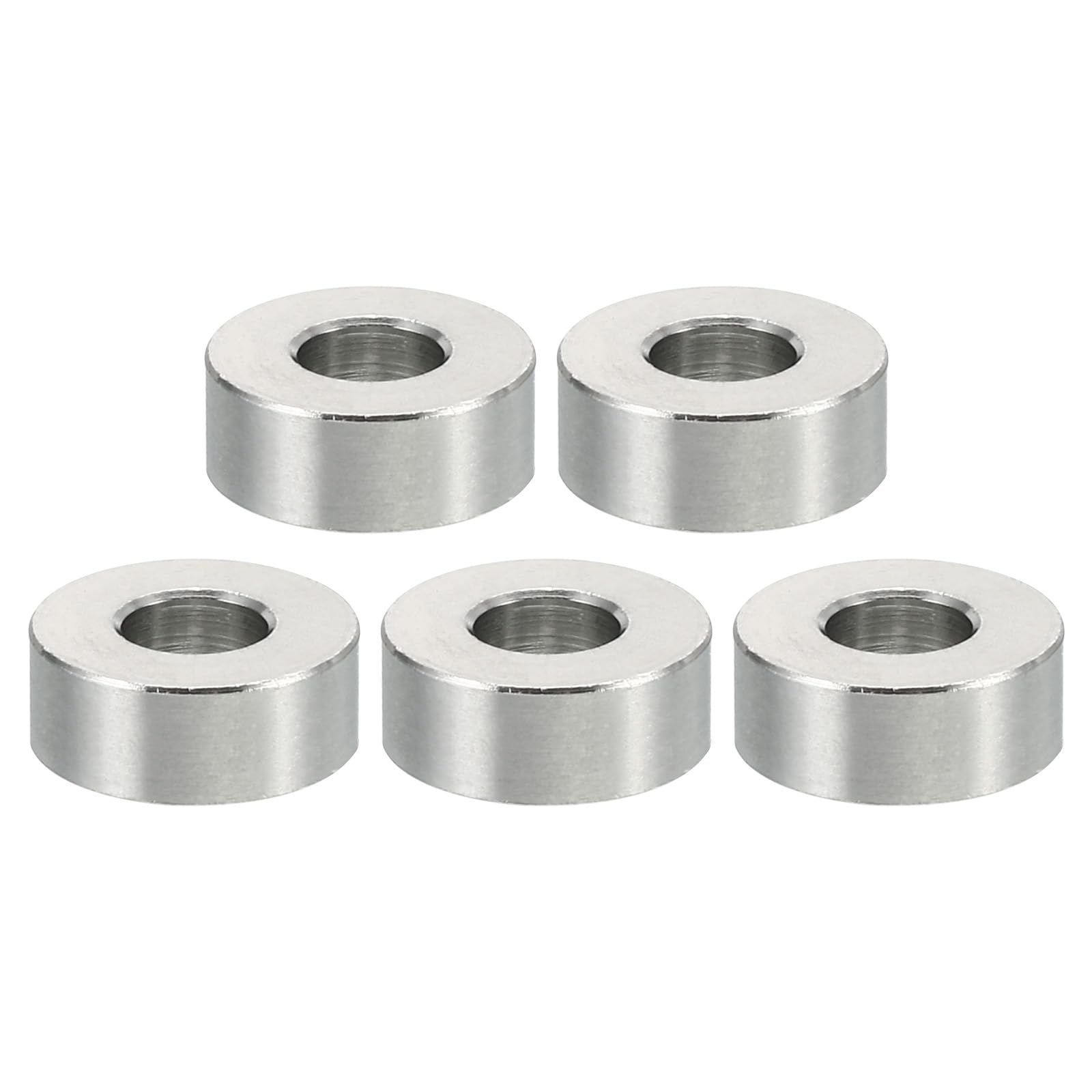 PATIKIL M5 Stainless Steel Spacers, 5 Pcs Metal Spacer Stainless Steel 5.2mm ID x 12mm OD x 5mm L Stainless Steel Spacer Screw Standoff Round for 1/5inch or M5 Screw Bolts