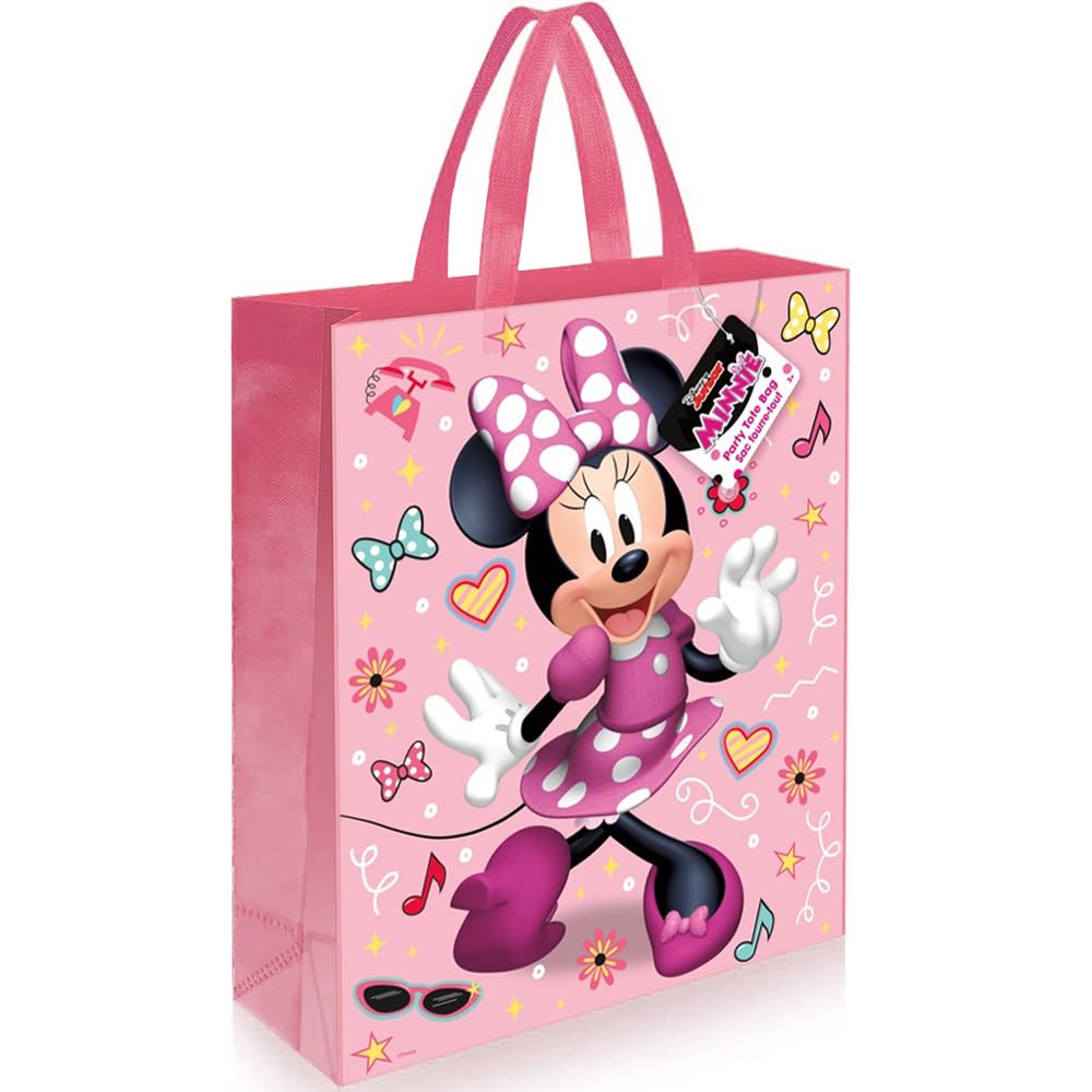 Disney's Iconic Minnie Mouse Tote Bag (33cm x 27cm) - Vibrant, Multicolor & Stylish Travel Essential - Perfect for Disney Lovers - 1 Pc