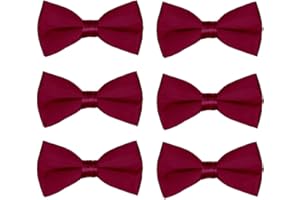 FOMANN Boys Wedding Bow Tie 6 Pack Children Chorus Pre-Tied Bowties Kids Tuxedo Solid Ties