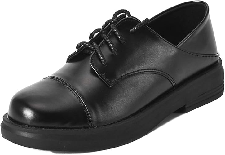 Amazon Lsdzw レディース オックスフォードシューズ カジュアルシューズ レースアップシューズ おじ靴 3 5cmヒール 通学用ローファー 革靴 通勤用 紐靴 痛くない 歩きやすい 大きいサイズ 小さいサイズ レースアップ シューズ お仕事 Ol ローファー スリッポン