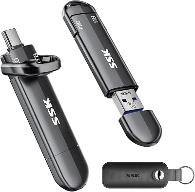 SSK 1TB External SSD USB 3.2 Gen 2 Dual USB-C USB-A Portable Drive