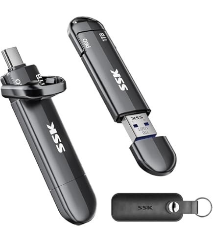 SSK USB Flash Drive 512GB SSD External, TLC NAND Solid State Drive
