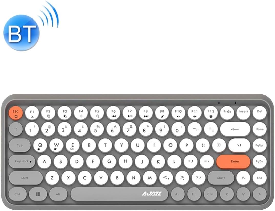 ESports 308I 84 Keys Tablet Mobile Phone Computer Household Office Bluetooth Keyboard (Grey). (Color : Grey)
