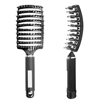 Image result for Bristle Hair Brush Curved Vented Detangling Comb Hair Scalp Massager Blow Drying