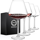Chouggo Super Large 28Oz Wine Glasses Set of 4, Hand Blown Crystal Red Wine or White Wine Burgundy Glass, Hand Crafted by Artisans - Gifts for Women, Men, Wedding, Anniversary, Christmas, Birthday