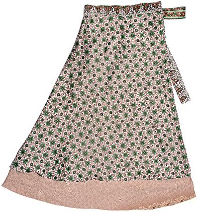 Magic Skirt - [Premium Selection] - long silk wrap skirt / top / dress, all in one, original silk sari skirts (A1098)