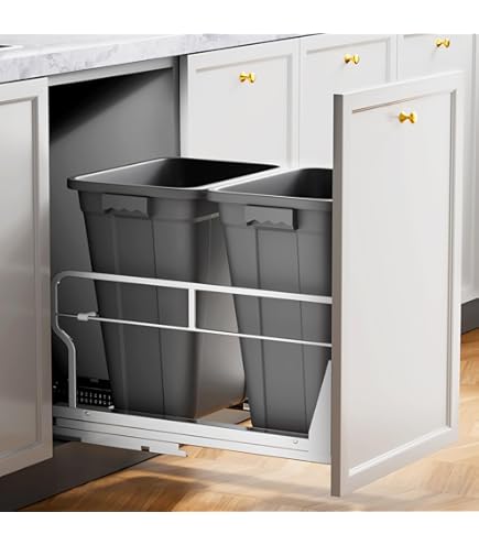 Cubo De Basura Extraíble Para Mueble De Cocina 20+10+10L, Sistema  Deslizante Metalico