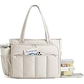 BAGSMART Tote Bag for Women, Teacher Tote with Insulated Compartment, Large Puffer Work Tote Handbags for Work