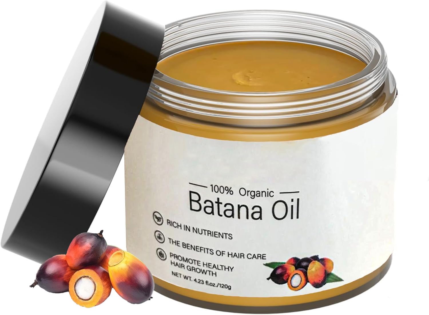 Raw Batana Oil for Hair Growth: 95% Batana Oil & 5% Rosemary Oil from Honduras Unrefined Promotes Hair thickness for Men & Women 4.23 OZ
