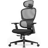 ProtoArc EC300 Ergonomic Office Chair with Height Adjustable Backrest | High-Back Mesh Chair, Sliding Seat, 3D Headrest, 4 Recline Angles, Wider Armrests, for Home Office Long Hours Sitting, Black