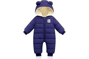 XMWEALTHY Baby Clothes Cute Infant Toddler Snowsuit Warm Newborn Boy Girl Winter Coats Hooded Zip Jumpsuit