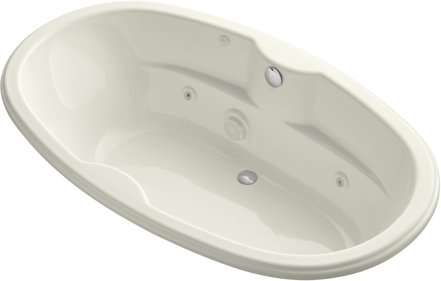 KOHLER K114896 7242 Oval Whirlpool, Biscuit Freestanding Bathtubs