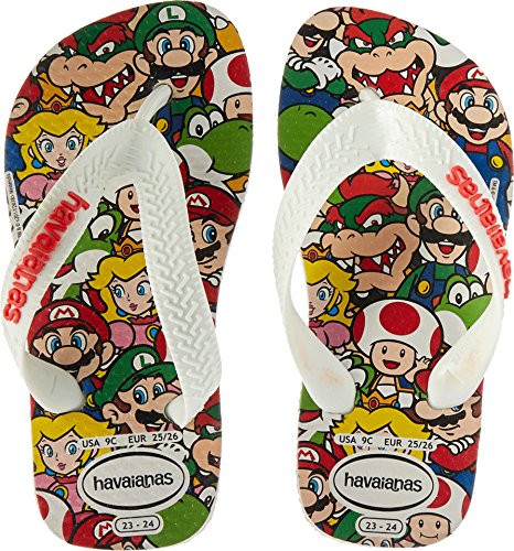 Havaianas Kid's Mario Bros Sandal (Toddler/Little Kid),White,27/28 BR (11-12 M US Little Kid)