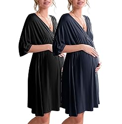 Ekouaer 3 in 1 Labor/Delivery/Hospital Gown