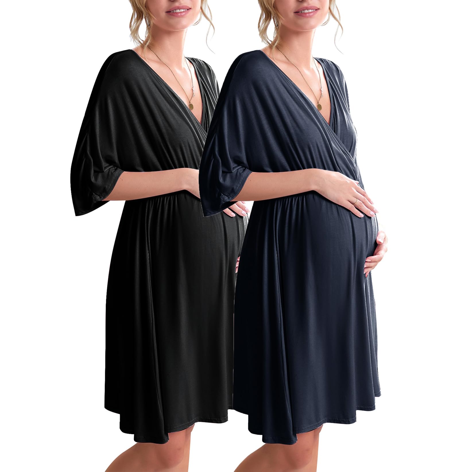 Ekouaer 3 in 1 Labor/Delivery/Hospital Gown