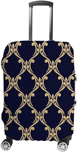 Amazon Co Jp Zhimi スーツケースカバー キャリーカバー ゴールドとブルーのデコレーションパターン キズ 汚れから守る ラゲッジカバー 伸縮素材 防塵 保護カバー トランク カバー 洗える 汚れ防止 盗難防止 見つけやすい おしゃれ ポリエステル キャリーカバー 海外