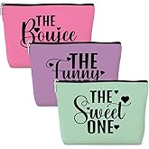 3 Pcs Cosmetic Bags for Women Makeup Bag Toiletry Bag Funny Girls Trip Gifts Favors Girls Weekend Bachelorette Party Bestie Best Friend Friendship Gifts for Women Sister Mom, Pink Purple Green