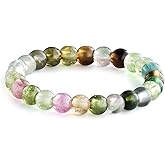 NLIEO Natural Gemstone Stretch Beaded Rings for Women Stackable Dainty Elastic Crystal Rings Jewelry