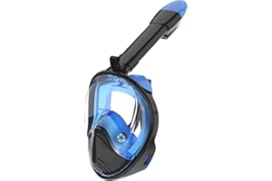 MELUMILU Full Face Snorkel Mask, Snorkeling Gear with Detachable Camera Mount,Panoramic 180° View, Anti-Fog Anti-Leak Snorkling Set for Man and Women