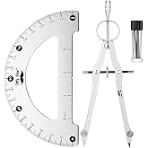 Mr. Pen- Metal Protractor and Metal Compass Set, Compass for Geometry | Geometry Set, Compasses, Protractor and Compass, Protractor for Geometry, Drawing Compass, Math Compass, Math Compass