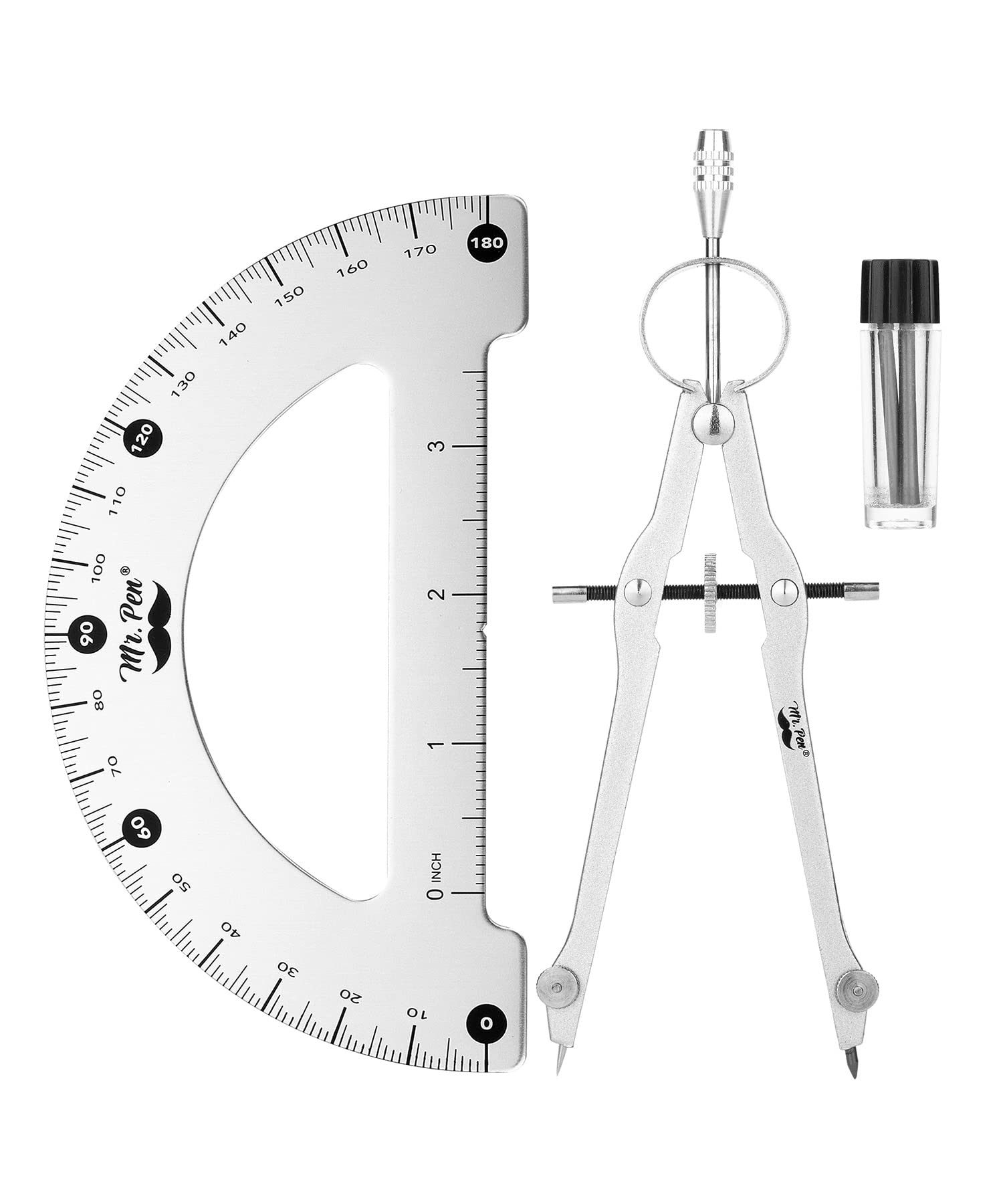 Photo 1 of Mr. Pen- Metal Protractor and Convertible Compass Set, Protractor and Compass for Math, Drawing