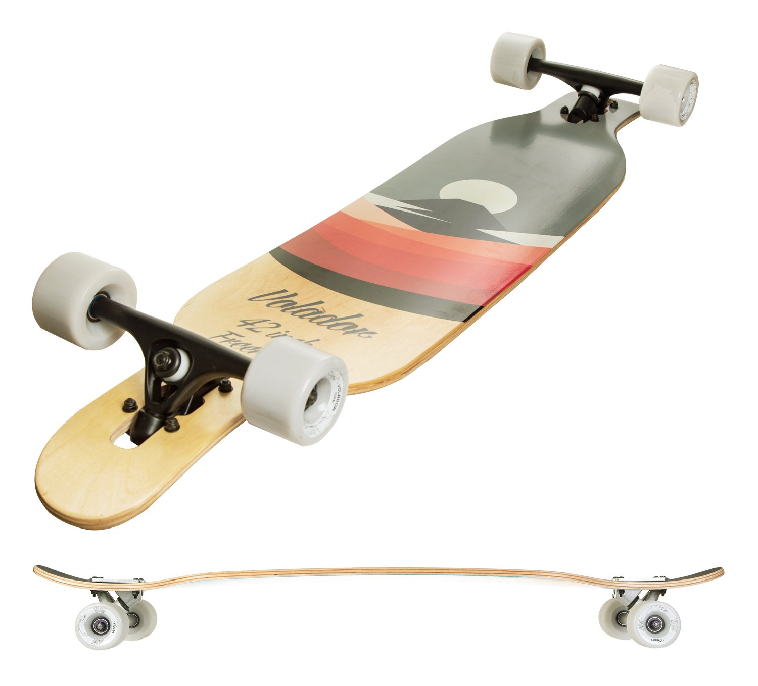 VOLADOR 42inch Freeride Longboard Complete Cruiser (Drop Through Deck