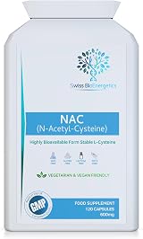 Swiss BioEnergetics N-Acetyl Cysteine 600mg 120 Capsules Vegan view 6