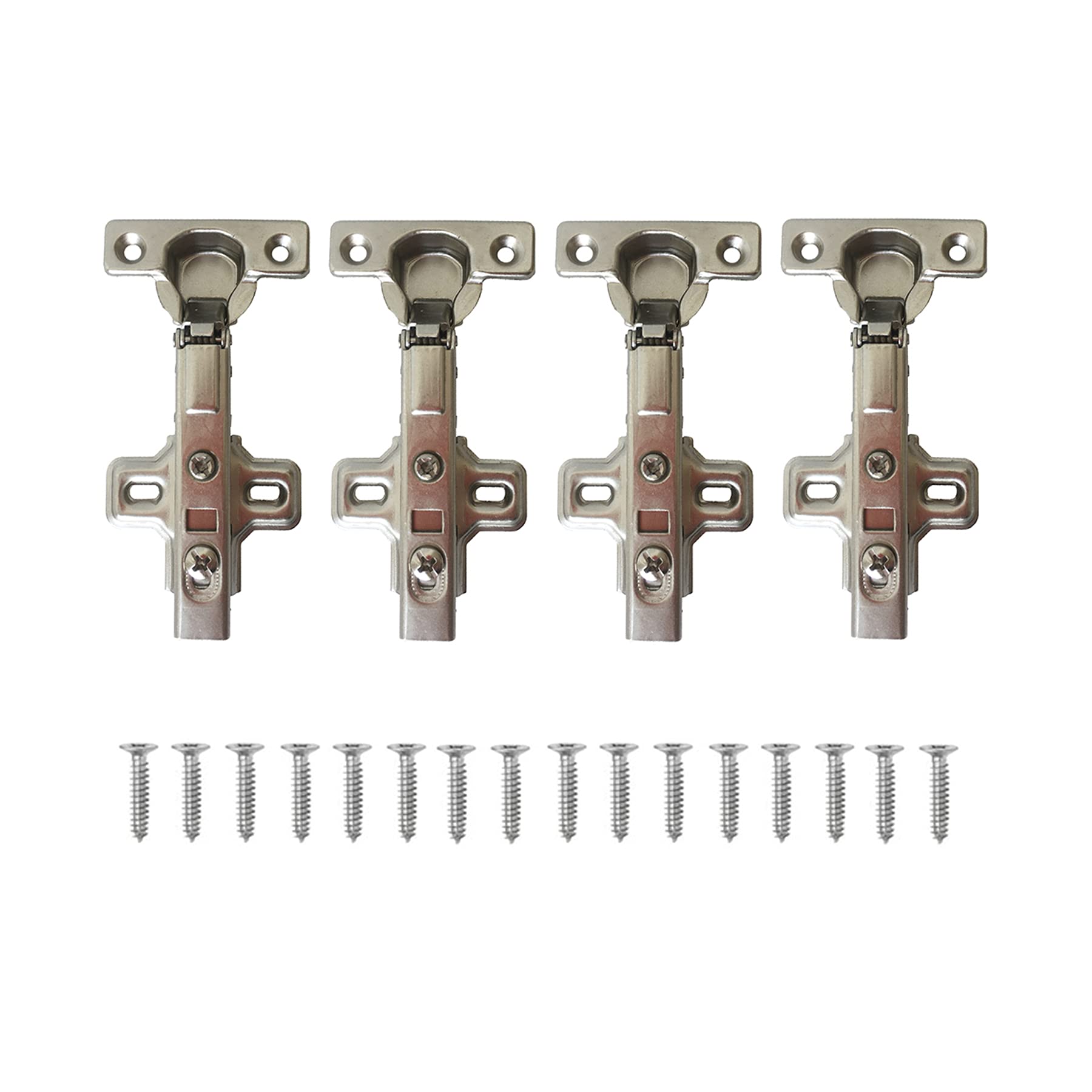 LIKERAINY 95 Degree Half Overlay Hinges 26mm with Damper Soft Closing Clip on Assembly Kitchen Cabinet Cupboard Wardrobe Door Hinge Pack of 4