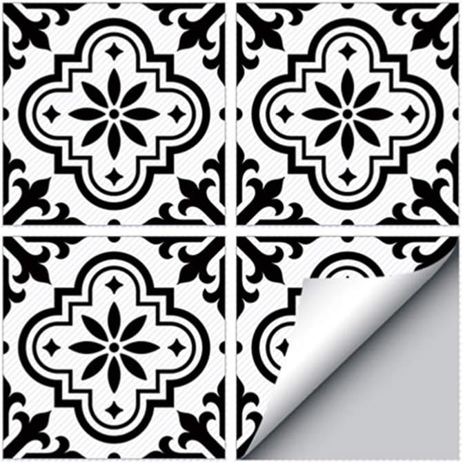 VOSAREA 4pcs Non Slip Floor Stickers Waterproof PVC Tile Decals SelfAdhesive Peel and Stick Wall Sticker for Home Bathroom Kitchen Decoration (Flower)