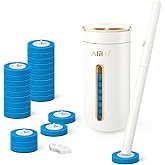 AIR U+ Disposable Toilet Brush Set, Toilet Bowl Cleaning System- 1 Toilet Wand, 1 Storage Caddy, 1 Fragrant Tablet and 24 Bru