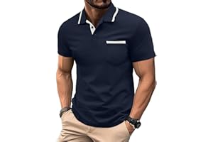 Linvich Casual Polo Shirts for Men Summer Short Sleeve Classic Fit Polo T Shirts Comfy Golf Polo Shirts
