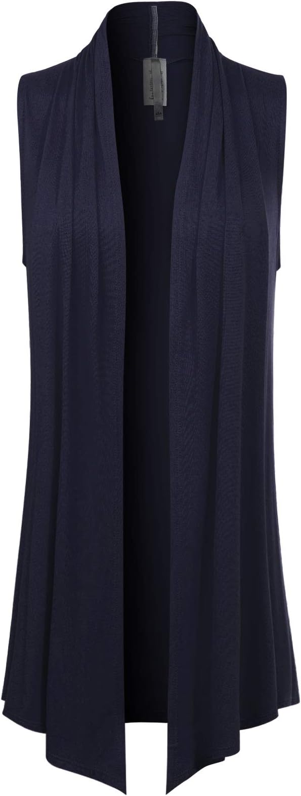 Design by Olivia Women's [Made in USA] Open Front Draped Waterfall Sleeveless Shawl Cardigan Vest (S-3XL)