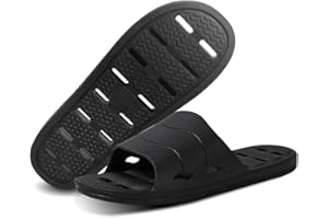FINLEOO Shower Sandal Slippers with Drainage Holes Quick Drying Bathroom Slippers Gym Slippers Soft Sole Open Toe House Slippers for Men and Women