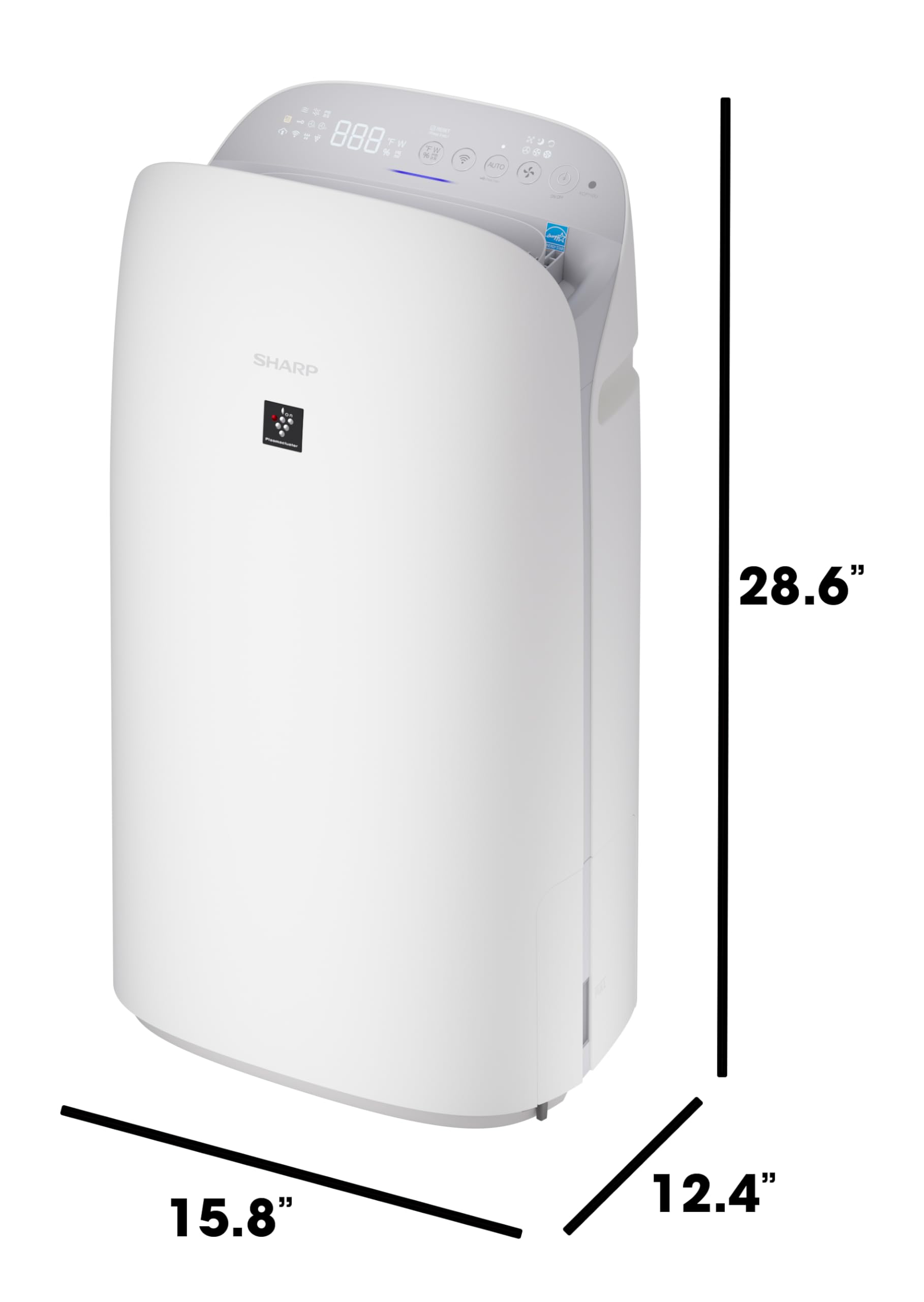 SHARP Smart Air Purifier and Humidifier compatible w/Alexa & Google Asst. Plasmacluster™ Ion Technology & Triple Filtration, incl True HEPA Filter. Covers up to 2,603 sq ft for XL Rooms. KCP110UW
