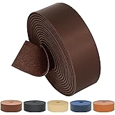 ABIDISO Faux Leather Strap 1 Inch Wide 90 Inches Long Leather Strip, Soft Leather for DIY Craft Projects, Leather Belt Strips, Hobby Workshop - Coffee