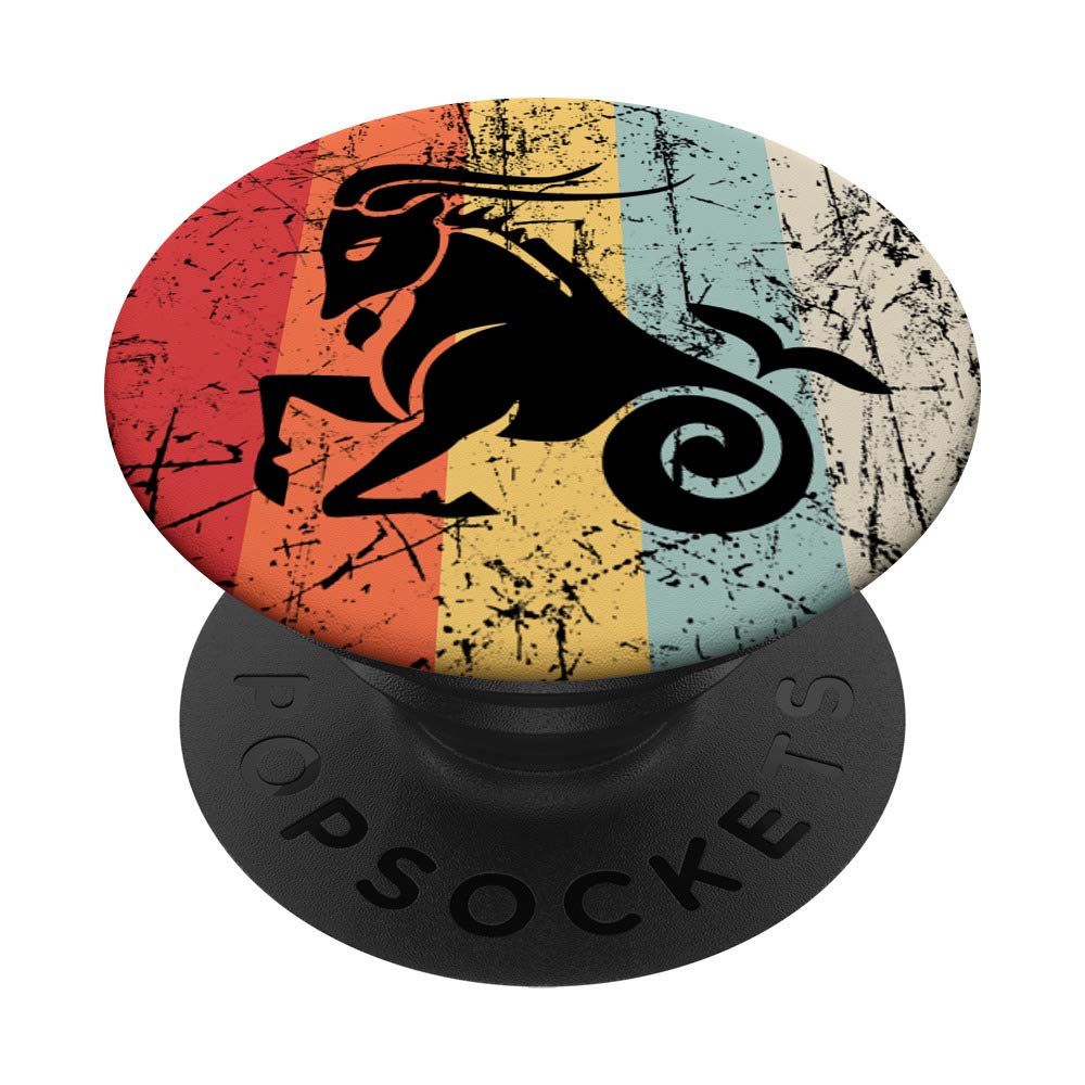 Astrology Sign Vintage Retro Horoscope Capricorn Zodiac PopSockets PopGrip: Swappable Grip for Phones & Tablets